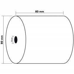 Bobine caisse enregistreuse 80 x 80 x 12 MM - 5 Rouleaux