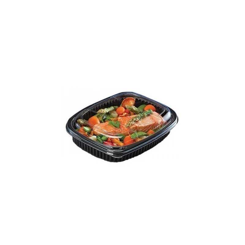 BARQUETTE COOKIPACK FOND NOIR ET COUVERCLE TRANSPARENT